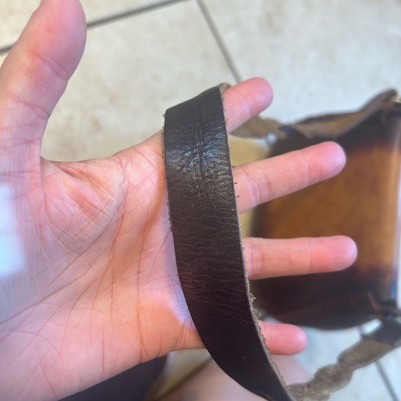 Vintage Tooled Leather Painted Purse Tooled Leather Boho Purse Shoulder Bag - Picture 13 of 16